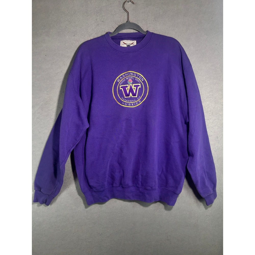 Vintage Oarsman Washington Huskies 2001 Rose Bowl Sweatshirt Purple XL USA Made